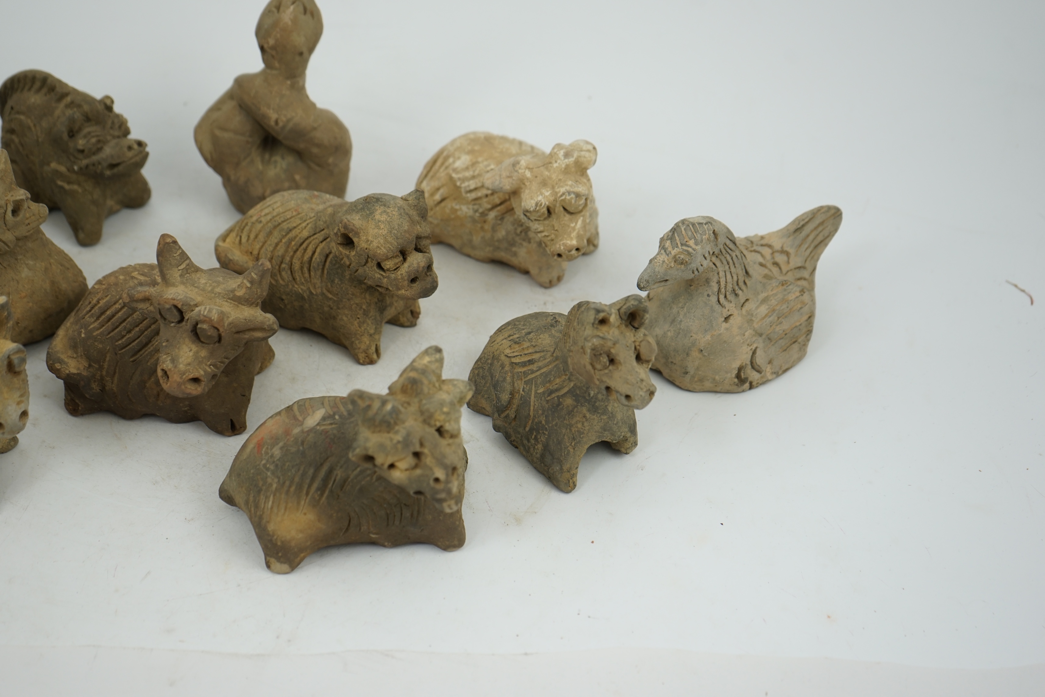 A set of twelve Chinese Buddhist pottery zodiac animals, Song Dynasty (AD 960-1279) or the Yuan Dynasty (AD 1279-1368)